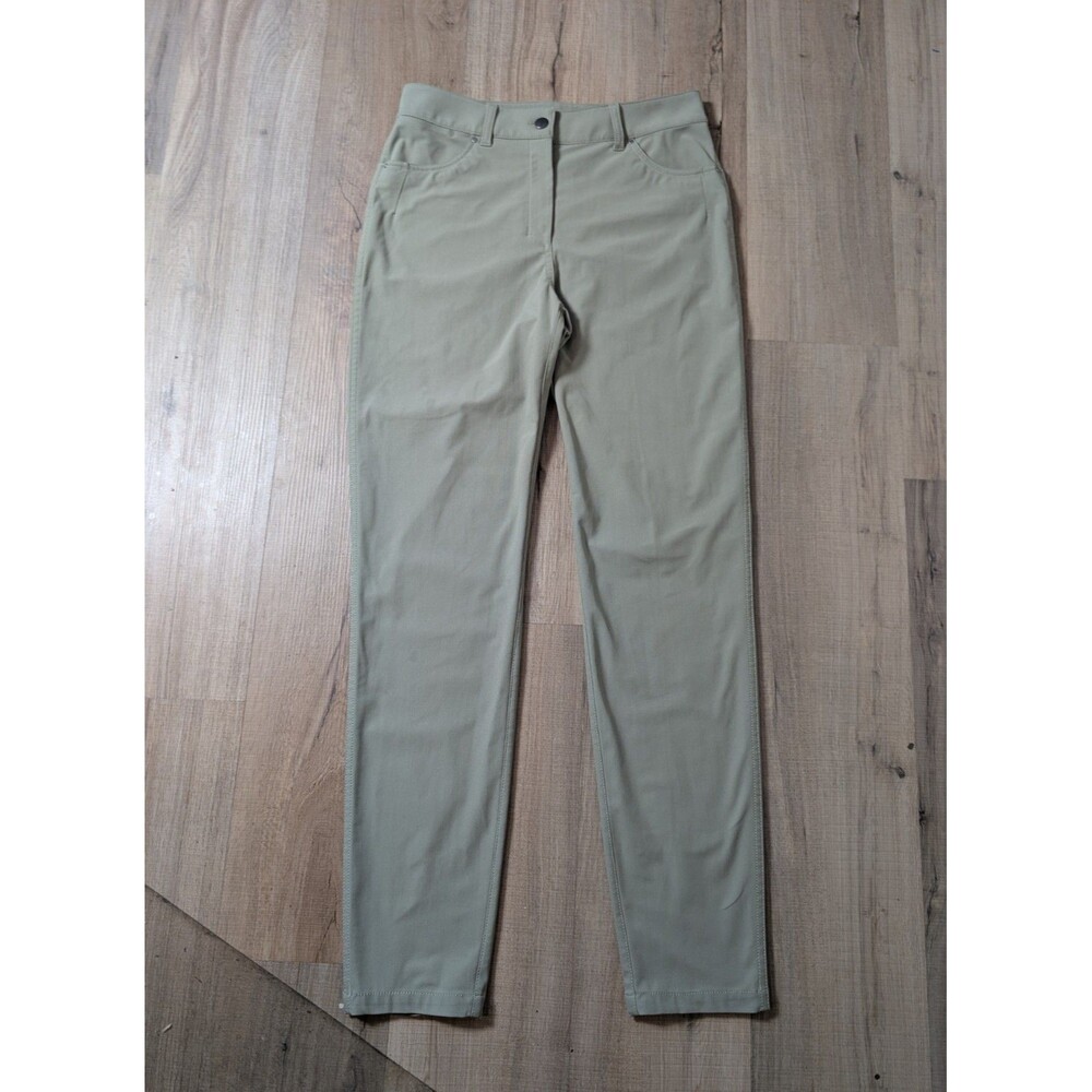 Lululemon Size 8 City Sleek 5-Pocket Pants Sage Green Stretch Slim Fit Technical